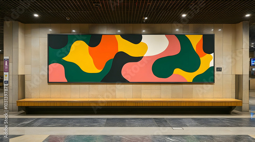Colorful abstract mural in ...
