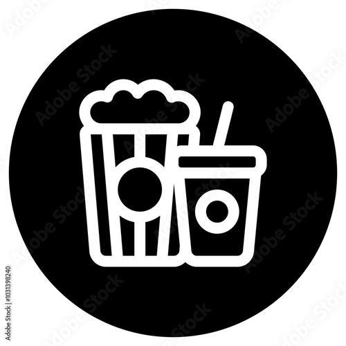 Editable popcorn, soda, snack, drink food, beverage vector icon. Movie, cinema, entertainment. Part of a big icon set family. Perfect for web and app interfaces, presentations, infographics, etc