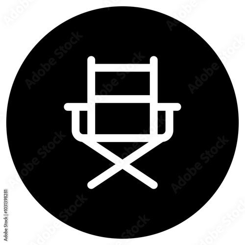 Editable camping, folding, director's chair, furniture vector icon. Movie, cinema, entertainment. Part of a big icon set family. Perfect for web and app interfaces, presentations, infographics, etc