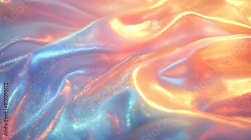 A shimmering, iridescent fa...
