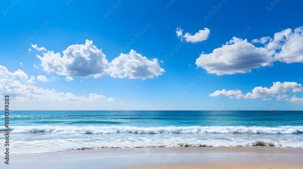 Fototapeta premium Clear Blue Sky with White Clouds