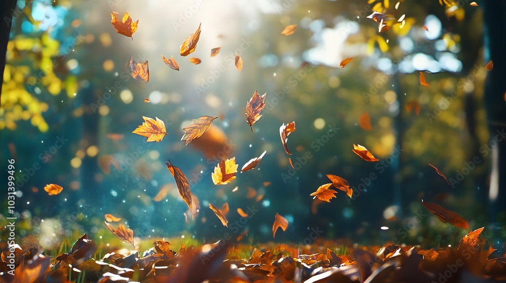 Crisp Autumn Day with Colorful Leaves Crisp Autumn Day with Colorful Leaves