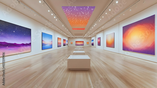 Modern art gallery featurin...