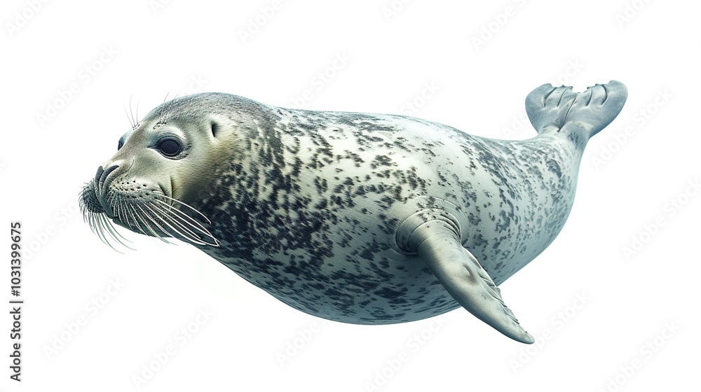 Fototapeta premium A Water Animal on White Background Image - a charming and engaging visual. The water animal on a pristine white background creates an appealing and interesting scene.