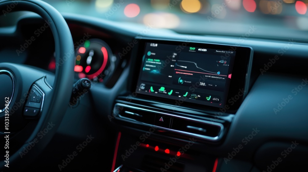 EV dashboard with navigation system EV dashboard with navigation system