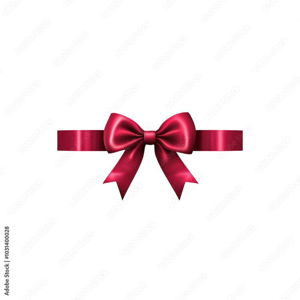 Red ribbon with bow on white background Red ribbon with bow on white background