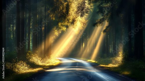 Sunlight filters through tr...