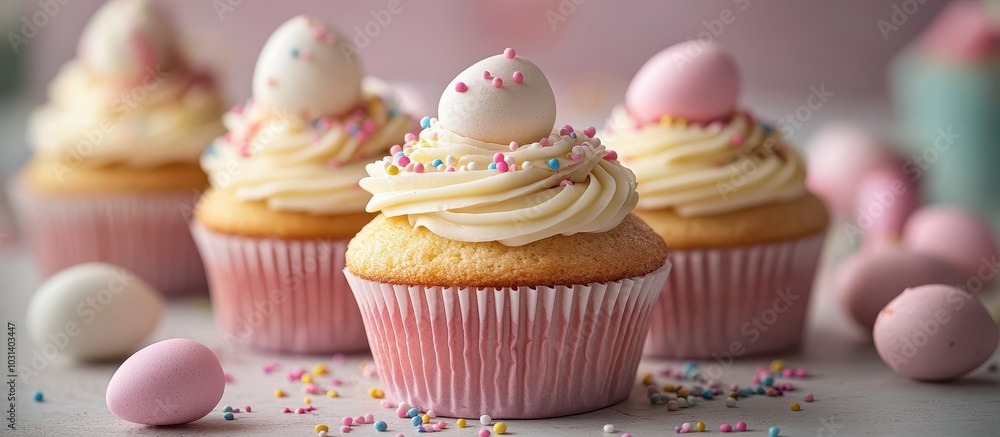 Delicious Easter Cupcakes with Creamy Frosting and Colorful Sprinkles for Festive Celebrations Delicious Easter Cupcakes with Creamy Frosting and Colorful Sprinkles for Festive Celebrations