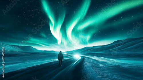 A solitary figure gazes at ...