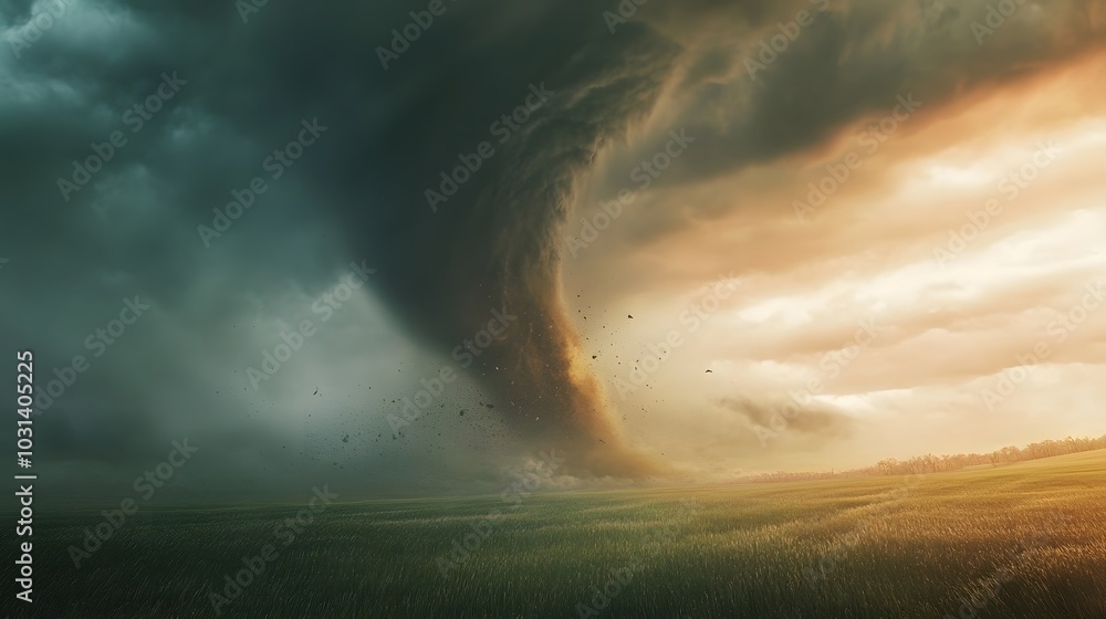 Tornado Swirling Over Empty Prairie Tornado Swirling Over Empty Prairie