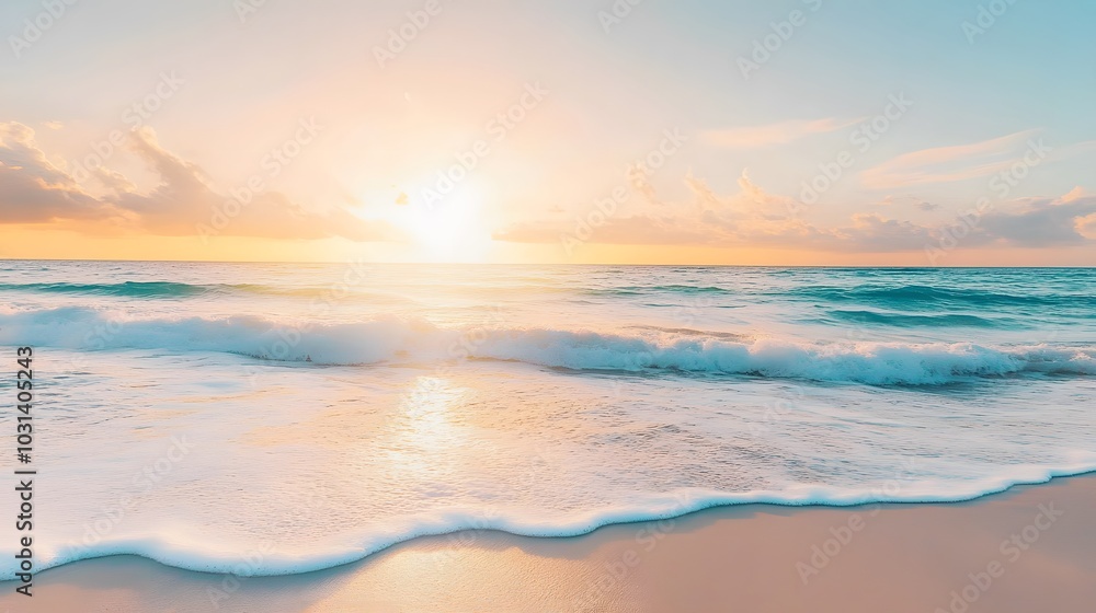 Tropical Beach Scene with Sunlight Tropical Beach Scene with Sunlight