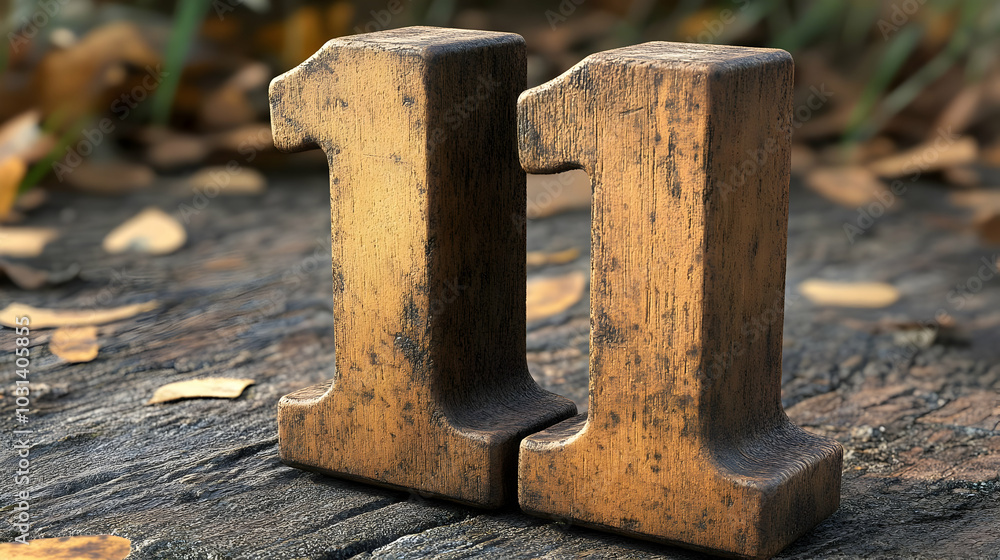 Two wooden number Two wooden number