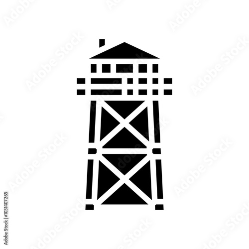 firewatch tower wildfire disaster glyph icon vector. firewatch tower wildfire disaster sign. isolated symbol illustration