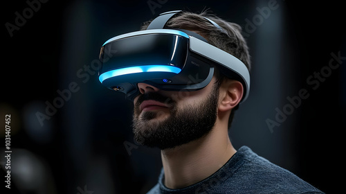 Man wearing a virtual reali...