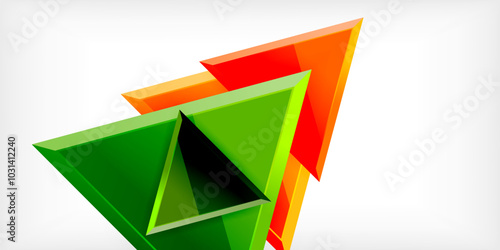 Abstract background - glossy triangles. Vector Illustration For Wallpaper, Banner, Background, Card, Book Illustration, landing page