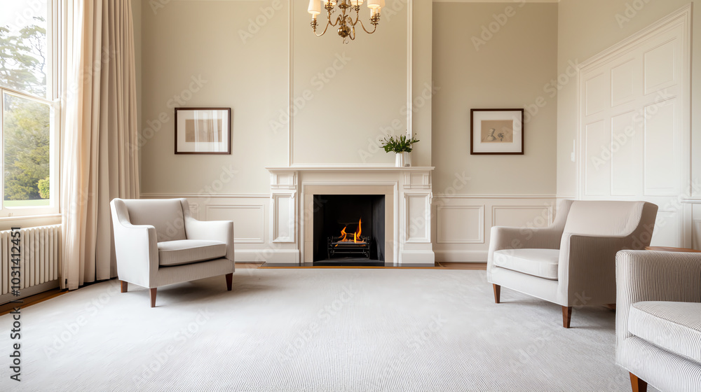 Fototapeta premium Cozy living room with elegant decor