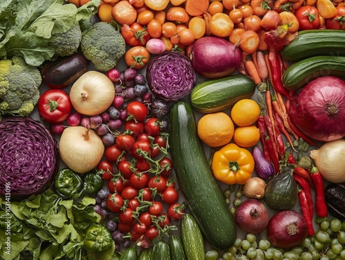 Wallpaper Mural A selection of gourmet vegetables arranged in a sophisticated pattern, ready for a gourmet meal Torontodigital.ca