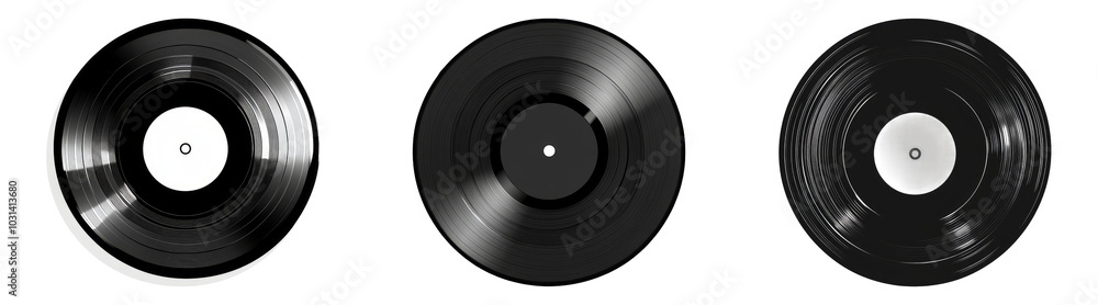Vinyl record isolated on transparent PNG background, perfect for music-themed designs or retro illustrations Vinyl record isolated on transparent PNG background, perfect for music-themed designs or retro illustrations