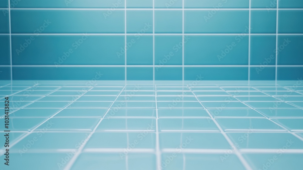 Obraz premium Light Blue Tile Background with Empty Space