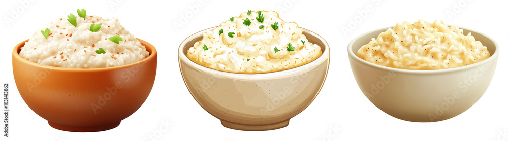 Bowl of mashed potatoes isolated on transparent PNG background, perfect for comfort food designs or recipe ads Bowl of mashed potatoes isolated on transparent PNG background, perfect for comfort food designs or recipe ads