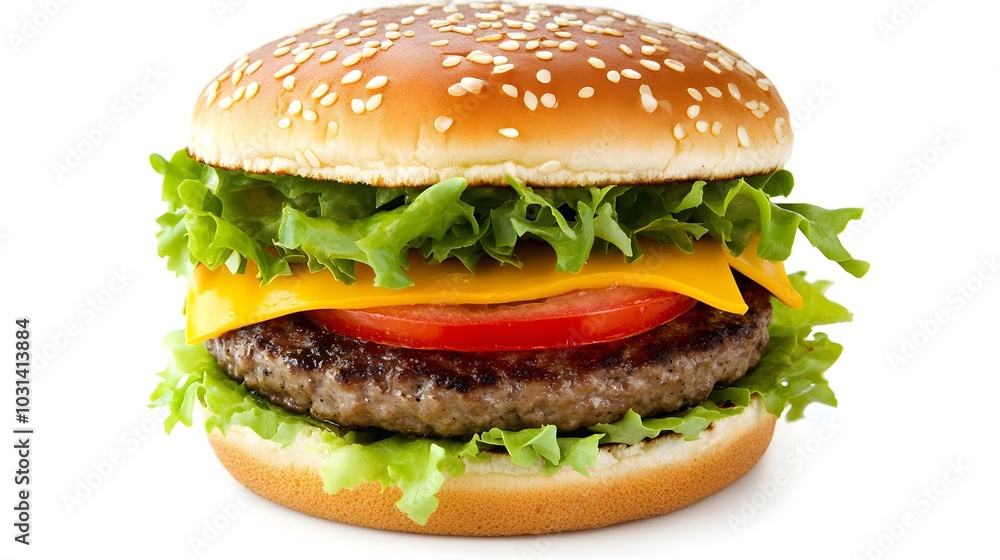 Juicy hamburger on white background. Juicy hamburger on white background.