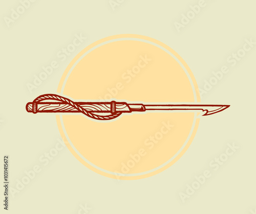 harpoon hand drawn vector illlustration