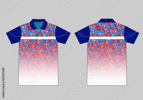 Summer theme polo shirt mock up vector set uniform apparel jersey