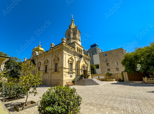 The Holy Myrrh Bearer Women Cathedral built in 1909 in Baku, capital of Azerbaijan.