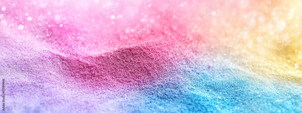 Naklejka premium Pastel Chalk Dust Explosion, vibrant hues of soft chalk dust swirling together, showcasing delicate textures and colors in a mesmerizing display