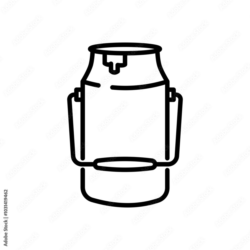 milk on bucket icon vector in line style milk on bucket icon vector in line style
