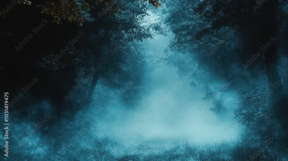 Obraz premium Misty Forest Path.