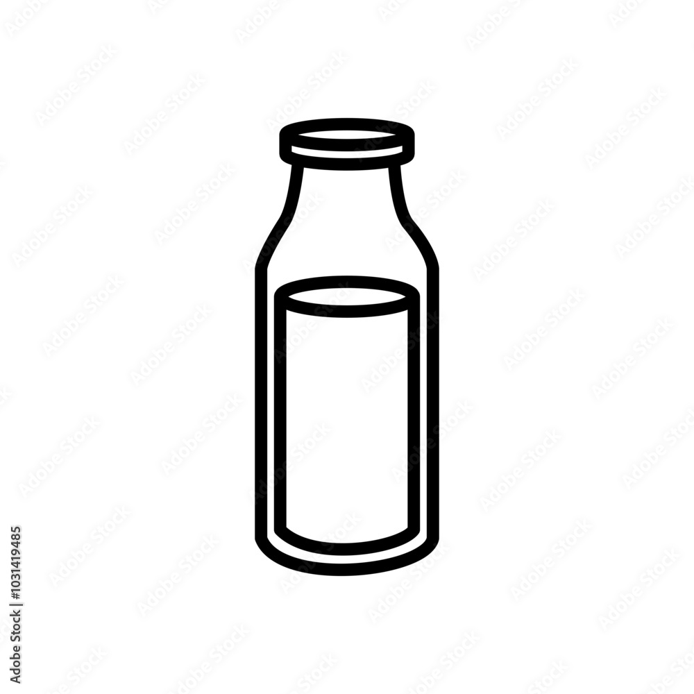 milk bottle icon vector in line style milk bottle icon vector in line style