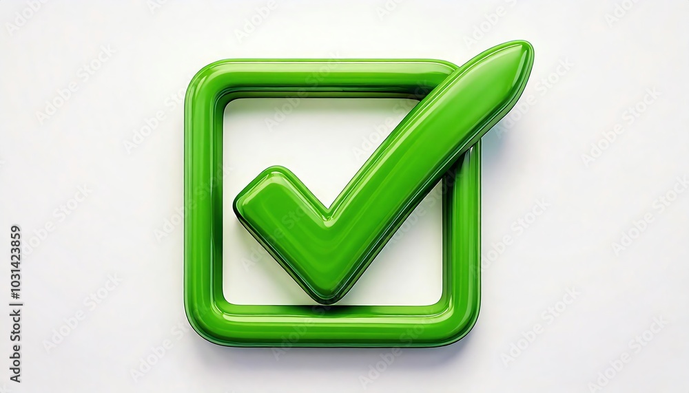 A vibrant green check mark inside a square box, symbolizing approval, success, or a completed task. A vibrant green check mark inside a square box, symbolizing approval, success, or a completed task.