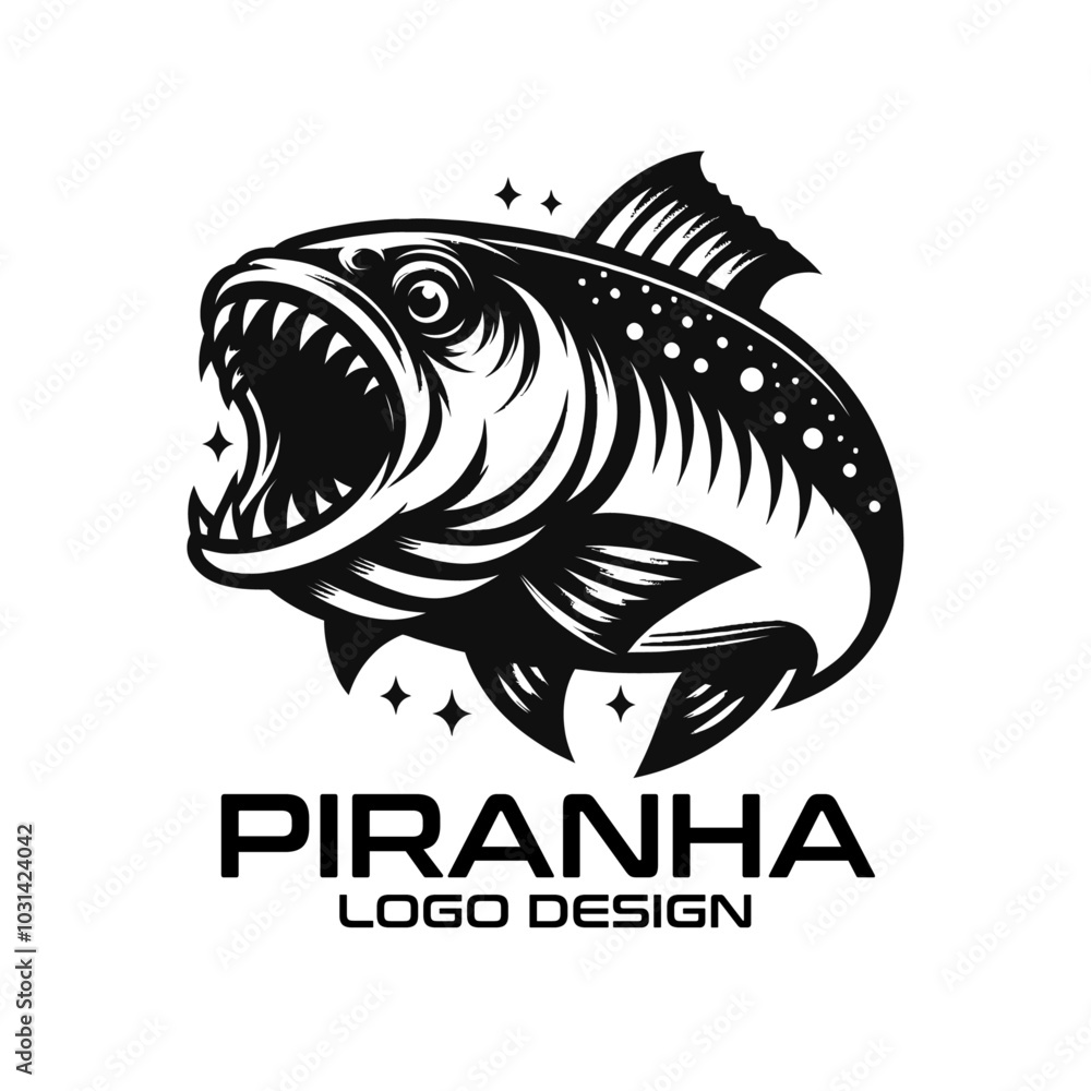 Piranha Vector Logo Design Piranha Vector Logo Design