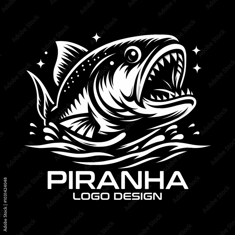 Piranha Vector Logo Design Piranha Vector Logo Design