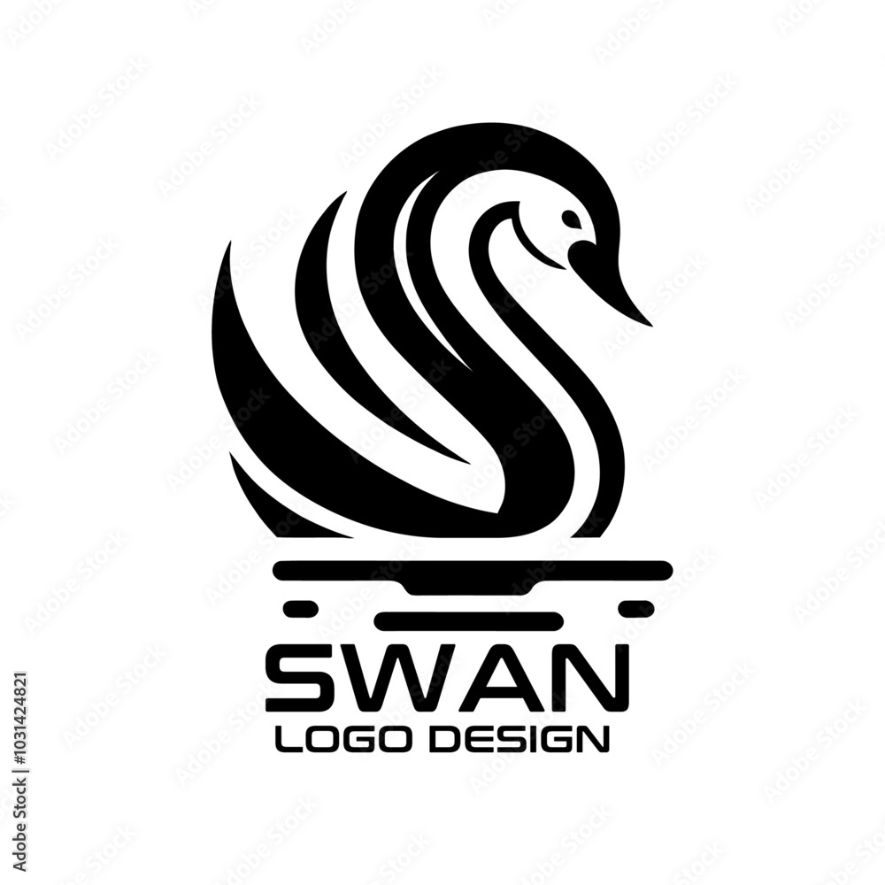 Swan Vector Logo Design Swan Vector Logo Design