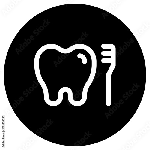 Editable tooth and brush vector icon. Dentistry, healthcare, medical. Part of a big icon set family. Perfect for web and app interfaces, presentations, infographics, etc