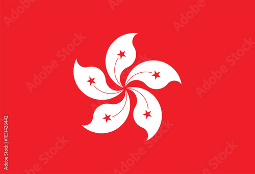 National flag of Hong Kong country , digital graphics and vector design 