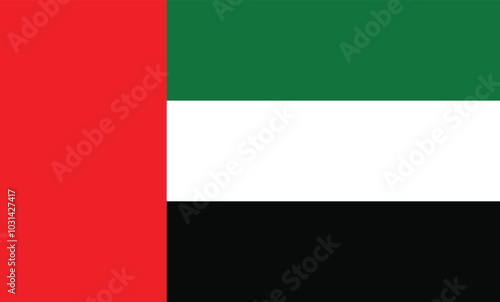 National flag of UAE country vector design and illustration , Flag of UAE country