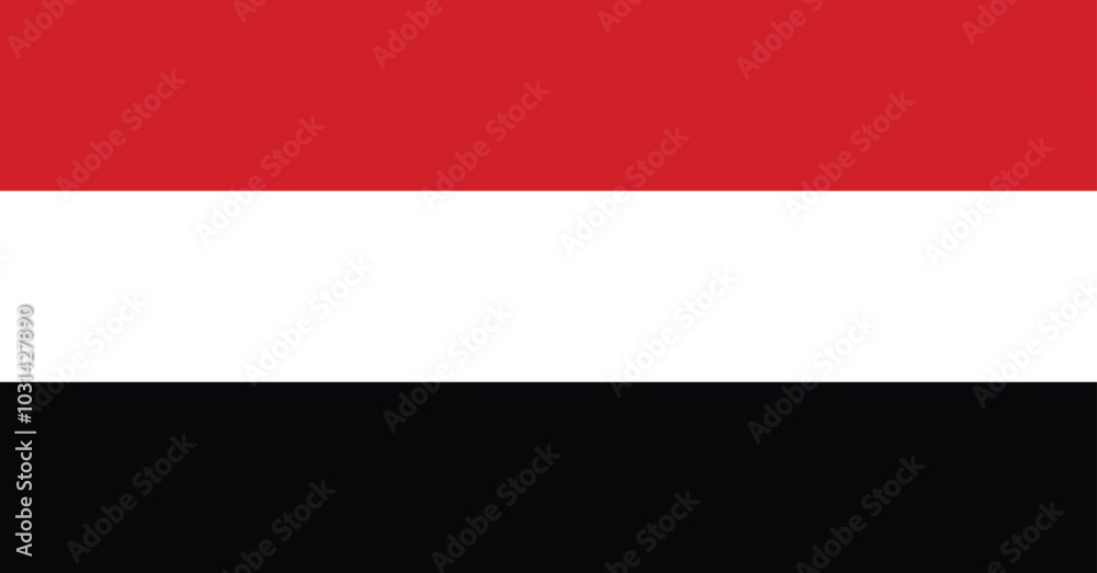 Flag of Yemen vector design and flat illustration , National flag of Yemen country Flag of Yemen vector design and flat illustration , National flag of Yemen country
