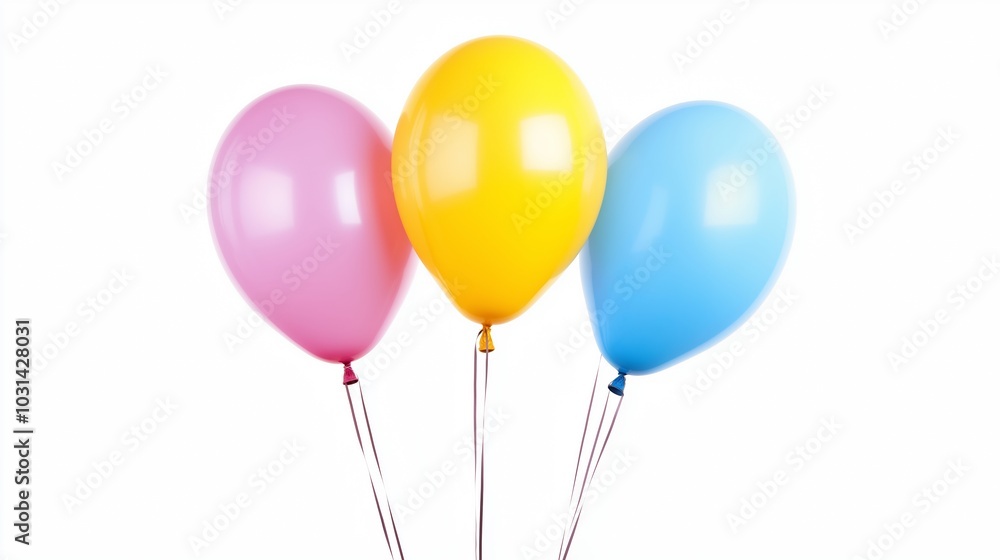 Bunch of bright balloons and space for text against white background. Bunch of bright balloons and space for text against white background.