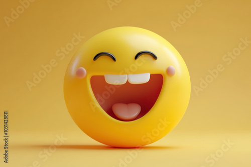 Yellow smiley face with a smile.