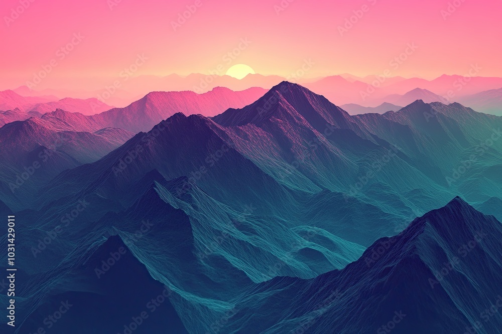 Fototapeta premium sunrise over mountains