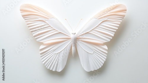 Wallpaper Mural Delicate paper butterfly art with intricate details, white isolated background. Torontodigital.ca