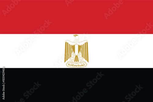 Egypt flag vector design and illustration , National flag of Egypt country