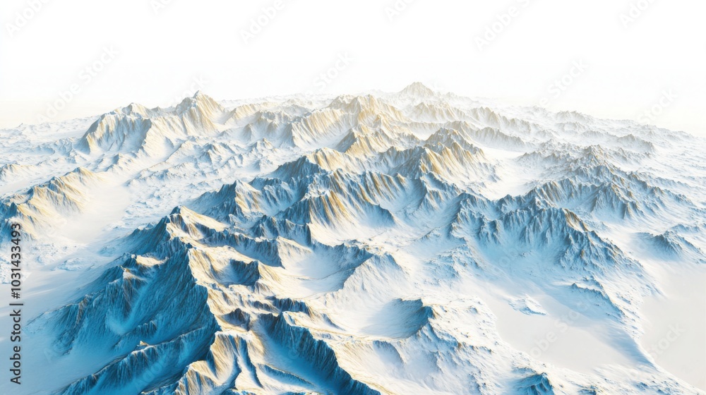 Fototapeta premium Serene Snow-Covered Mountain Range Landscape