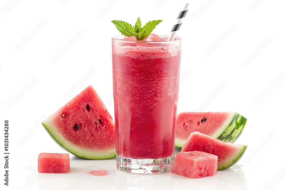 Sliced watermelons arranged on a wooden table, with vibrant red and green colors, ready to be served or enjoyed on a sunny day outdoors. Sliced watermelons arranged on a wooden table, with vibrant red and green colors, ready to be served or enjoyed on a sunny day outdoors.
