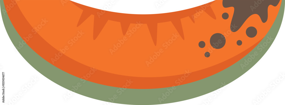 Obraz premium Slice of papaya showing the ripe orange flesh and seeds, ready to be eaten