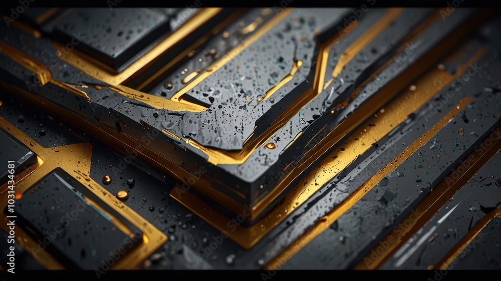 Close-up of a textured, abstract surface with water droplets. Close-up of a textured, abstract surface with water droplets.