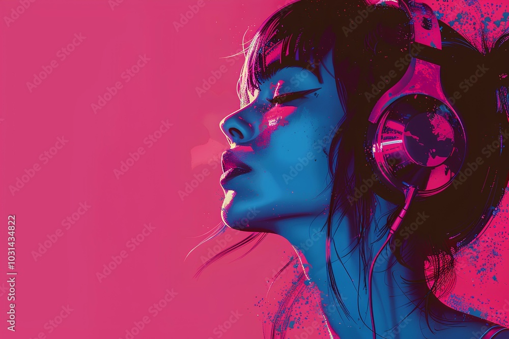 A close up of a person wearing headphones A close up of a person wearing headphones